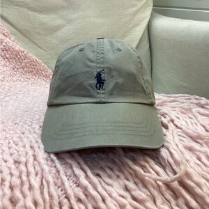 Ralph Lauren Khaki Cap with Navy and Gold Label